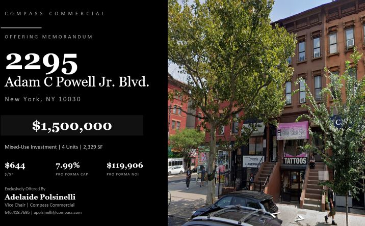 Pictures of Mixed Use, Multifamily property located at 2295 Adam Clayton Powell Jr Blvd, New York, NY 10030 for sales - image #1