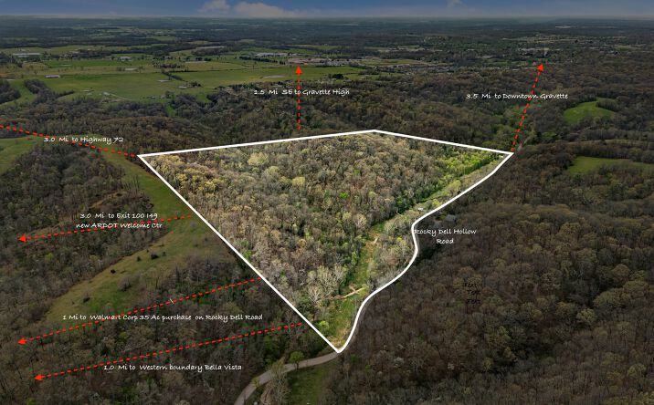 Pictures of Land property located at Rocky Dell Hollow Rd, Gravette, AR 72736 for sales - image #1