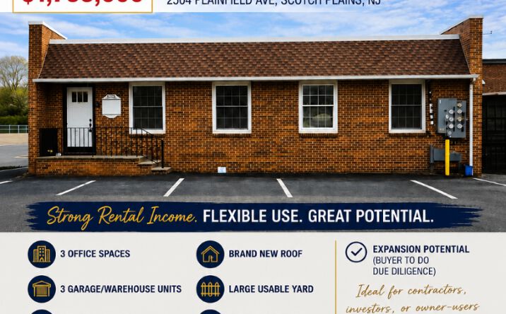 Pictures of Office, Industrial property located at 2504 Plainfield Avenue, Scotch Plains, NJ 07076 for sales - image #1