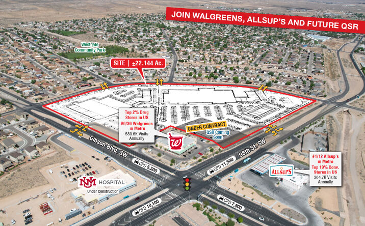 Pictures of Land property located at NWQ 98th St. & Gibson Blvd. SW, Albuquerque, NM 87121 for sales - image #1
