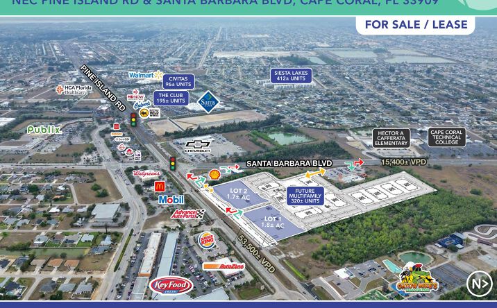 Pictures of Land, Retail property located at NEC Pine Island Rd and Santa Barbara Blvd, Cape Coral, FL 33909 for sales - image #1