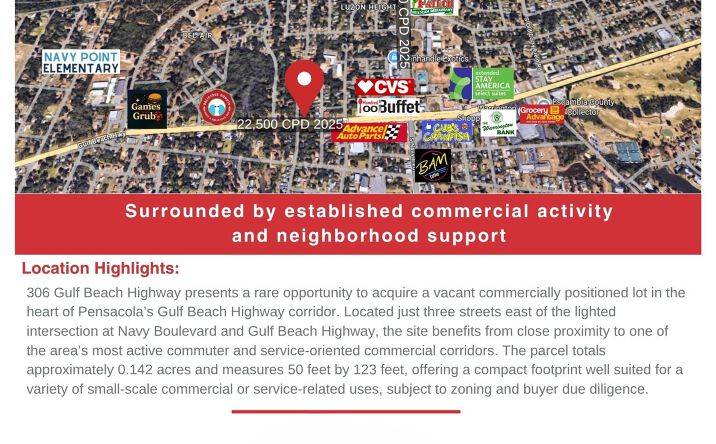 Pictures of Land property located at 306 Gulf Beach Hwy, Pensacola, FL 32507 for sales - image #1