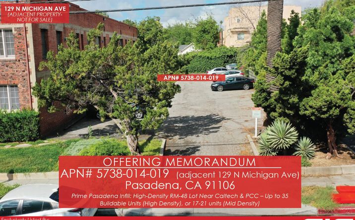 Pictures of Land property located at 137 N Michigan Ave, Pasadena, CA 91106 for sales - image #1