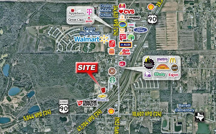 Pictures of Land property located at 1921 Highway 90, Crosby, TX 77532 for sales - image #1
