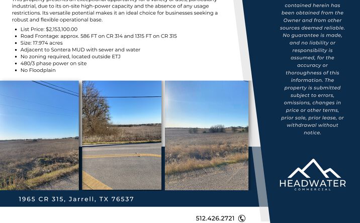 Pictures of Land property located at 1965 CR 315, Jarrell, TX 76537 for sales - image #1