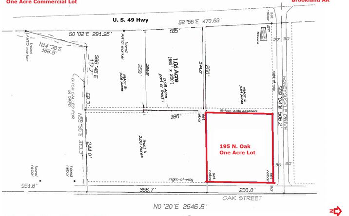 Pictures of Retail, Office, Mixed Use property located at 195 North Oak Street, Brookland, AR 72417, 406 Honeysuckle, Brookland, AR 72417 for sales - image #1