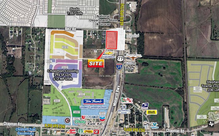 Pictures of Land property located at SWC Belz Rd & I-35, Sanger, TX 76266 for sales - image #1