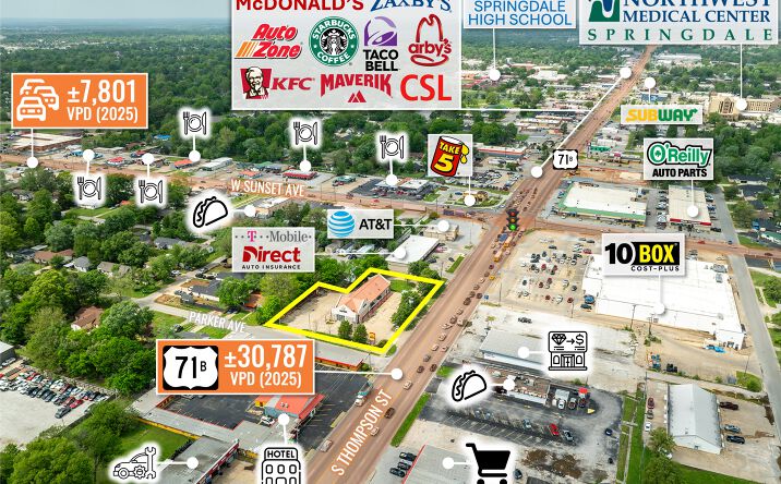 Pictures of Retail, Special Purpose property located at 1112 S THOMPSON ST, SPRINGDALE, AR 72764-6312 for sales - image #1