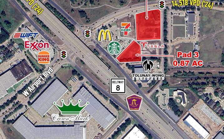 Pictures of Retail, Land property located at SEQ of Beltway 8 & W Airport Blvd, Houston, TX 77031 for sales - image #1