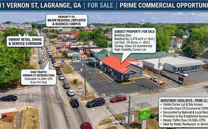 Pictures of Retail, Mixed Use, Business for Sale property located at 311 Vernon St, LaGrange, GA 30240 for sales - image #1