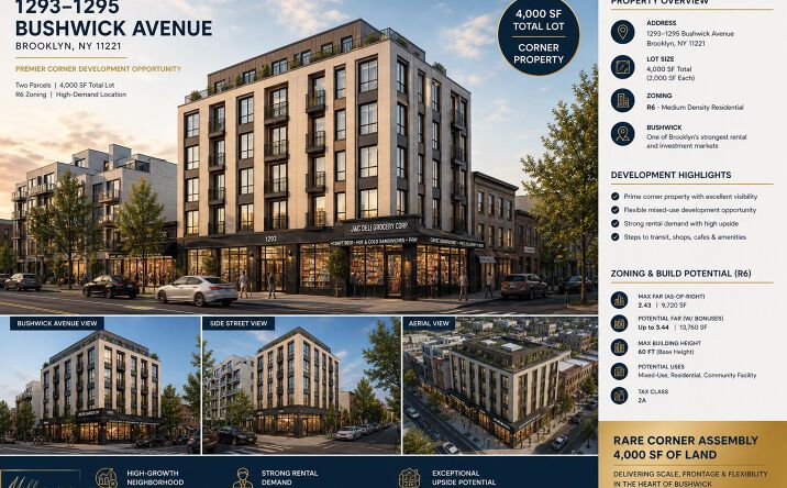 Pictures of Multifamily property located at 1293 Bushwick Avenue, New York, NY 11207 for sales - image #1