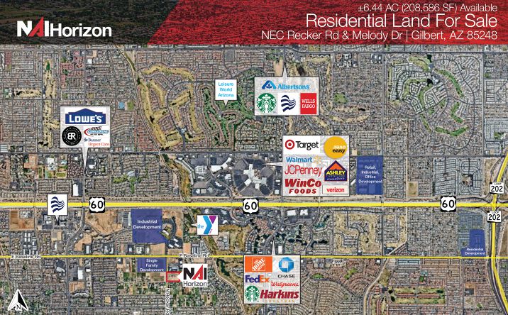 Pictures of Land property located at 1411, 1431 & 1461 N Recker Rd, Gilbert, AZ 85234 for sales - image #1
