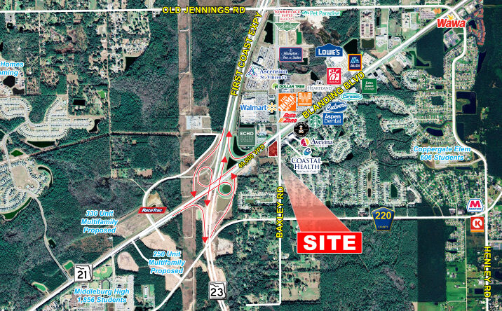 Pictures of Land property located at Blanding Blvd (Hwy 21) & Baxley Rd & First Coast Expy (Hwy 23), Middleburg, FL 32068 for sales - image #1