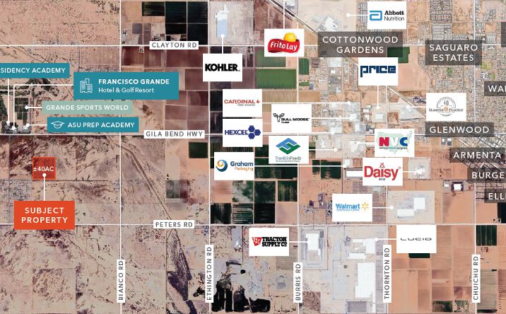 Pictures of Land property located at Bianco Rd & Hwy 84 SWC, Casa Grande, AZ 85194 for sales - image #1
