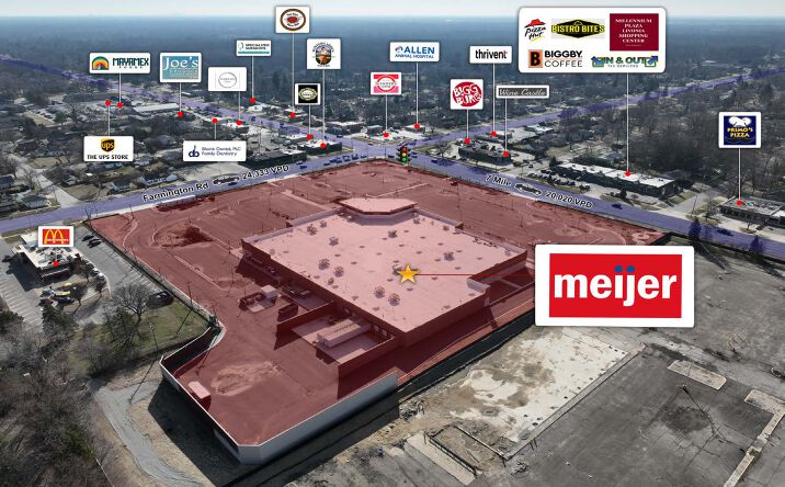 Pictures of Retail property located at 33500 Seven Mile Road, Livonia, MI 48152 for sales - image #1