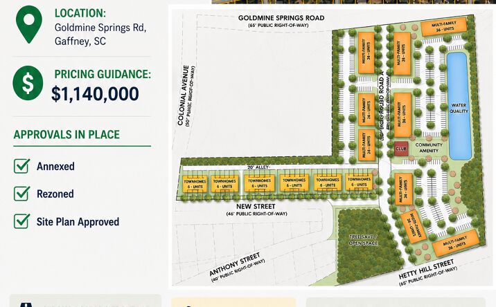 Pictures of Multifamily, Land property located at Goldmine Springs Rd, Gaffney, SC 29340 for sales - image #1