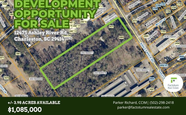 Pictures of Land, Mixed Use, Multifamily, Industrial property located at 2475 Ashley River Road, Charleston, SC 29414 for sales - image #1