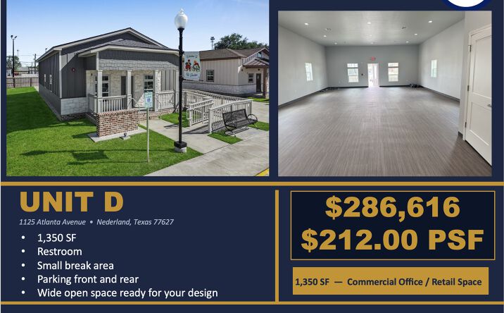 Pictures of Retail, Office, Mixed Use property located at 1125 ATLANTA AVE, NEDERLAND, TX 77627-4119 for sales - image #1