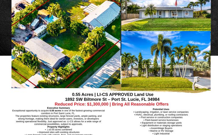 Pictures of Mixed Use, Land, Special Purpose property located at 1892 Biltmore St, Port St. Lucie, FL 34984 for sales - image #1