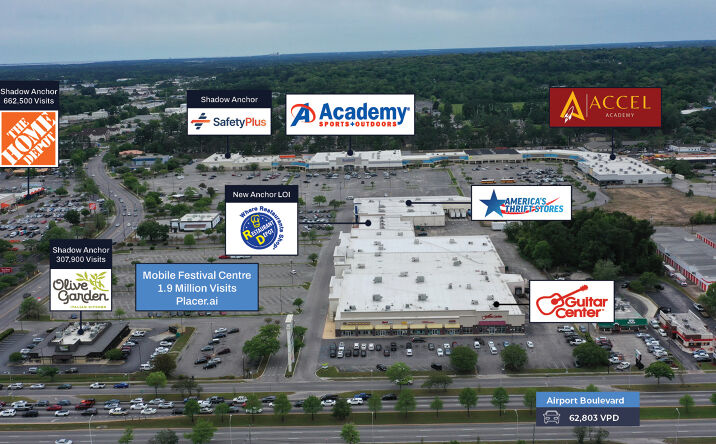 Pictures of Retail property located at 3725 Airport Boulevard, Mobile, AL 36608 for sales - image #1