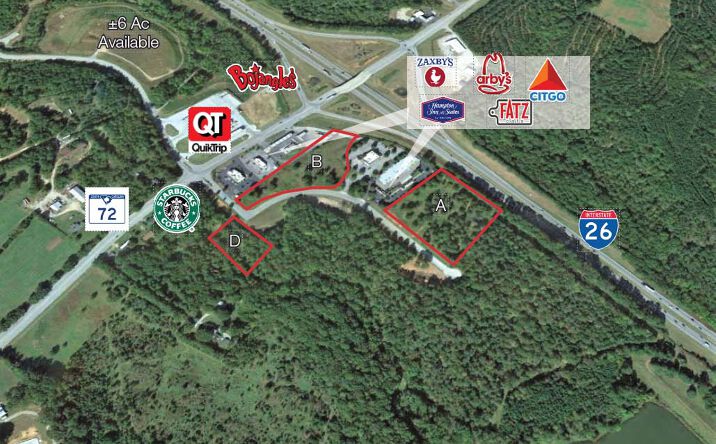 Pictures of Land property located at Highway 72 at I-26, Clinton, SC 29325 for sales - image #1