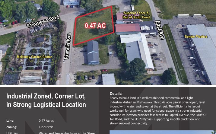 Pictures of Land property located at Francis Ave. and Chippewa Blvd., Mishawaka, IN 46545 for sales - image #1