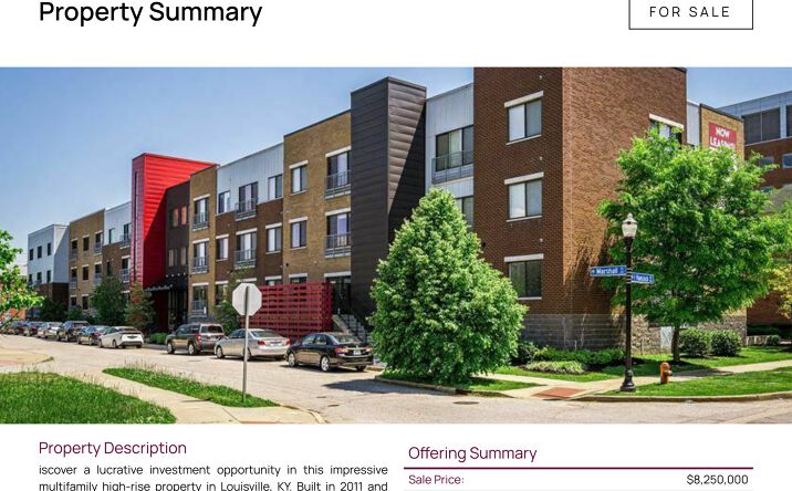 Pictures of Multifamily property located at 600 Marshall Street, Louisville, KY 40202 for sales - image #1
