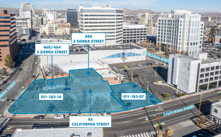 Pictures of Mixed Use, Multifamily, Retail property located at 480 S Sierra Street, Reno, NV 89501-2404, 460-464 S Sierra Street, Reno, NV 89509, 45 California Avenue, Reno, NV 92220 for sales - image #1