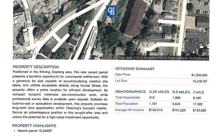Pictures of Land property located at 7 Hunter Street, Ossining, NY 10562 for sales - image #1