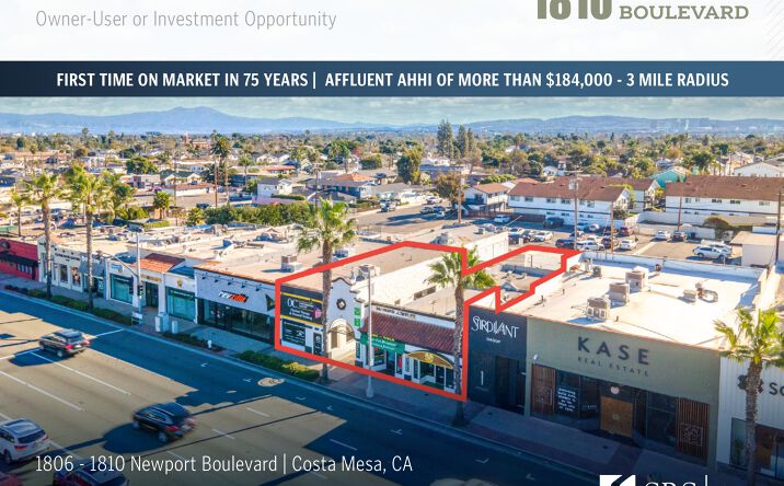 Pictures of Retail property located at 1806 - 1810 Newport Boulevard, Costa Mesa, CA 92627 for sales - image #1