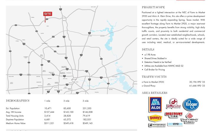Pictures of Land property located at NEC Farm to Market 2920 & Alvin A. Klein Dr, Spring, TX 77379 for sales - image #1