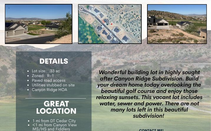 Pictures of Land property located at 1510 N Knoll St, Cedar City, UT 84721 for sales - image #1