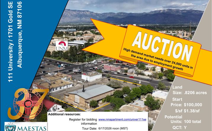 Pictures of Land, Special Purpose property located at 111 University Boulevard SE, Albuquerque, NM 87106, 1701 Gold Avenue SE, Albuquerque, NM 87106 for sales - image #1