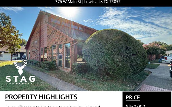 Pictures of Office property located at 376 W Main St, Lewisville, TX 75057 for sales - image #1