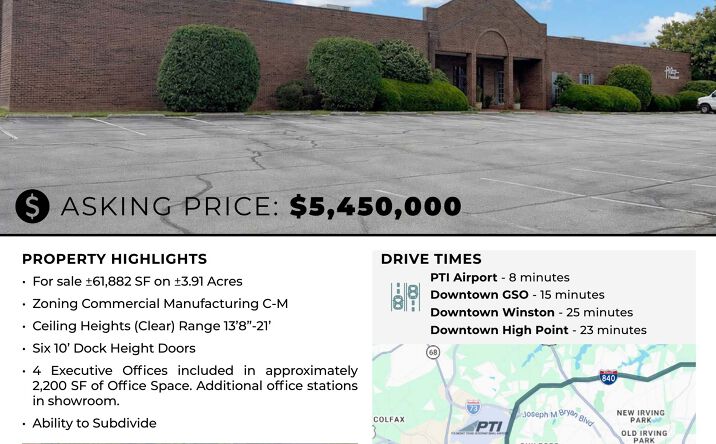 Pictures of Retail, Industrial, Mixed Use property located at 210 Stage Coach Trail, Greensboro, NC 27409 for sales - image #1