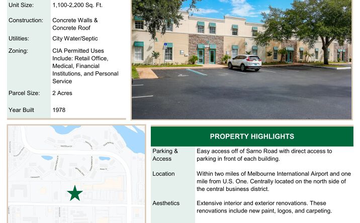 Pictures of Office property located at 1360-1380 Sarno Road, Melbourne, FL 32935 for sales - image #1