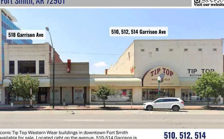 Pictures of Retail, Mixed Use property located at 510, 512, 514 Garrison Ave, Fort Smith, AR 72901, 518 Garrison Ave, Fort Smith, AR 72901 for sales - image #1