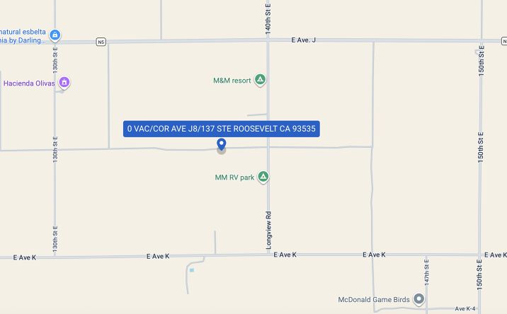 Pictures of Land property located at 0 VAC/COR AVE J8/137 STE ROOSEVELT CA 93535, ROOSEVELT, CA 93535 for sales - image #1