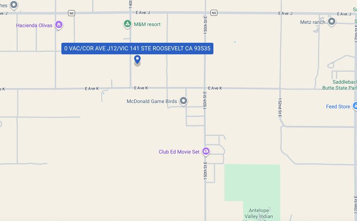 Pictures of Land property located at 0 VAC/COR AVE J12/VIC 141 STE ROOSEVELT CA 93535, ROOSEVELT, CA 93535 for sales - image #1