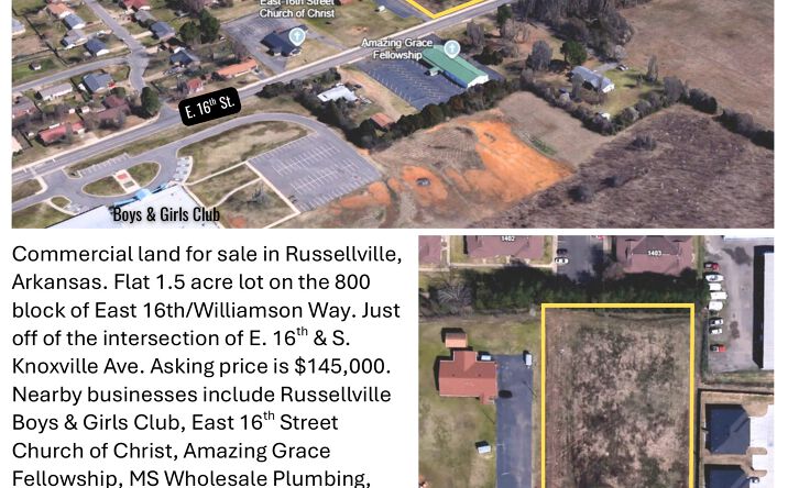 Pictures of Land property located at 800 block of E. 16th St, Russellville, AR 72801 for sales - image #1