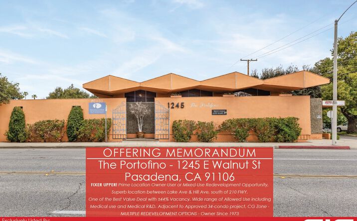 Pictures of Retail, Office, Land property located at 1245 E WALNUT ST, PASADENA, CA 91106 for sales - image #1