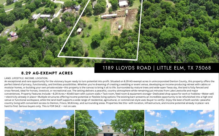 Pictures of Mixed Use, Land property located at 1189 Lloyds Road, Little Elm, TX 75068 for sales - image #1