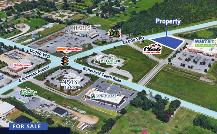 Pictures of Land property located at SEC E Robinson Ave & Butterfield Coach Rd, Springdale, AR 72764 for sales - image #1