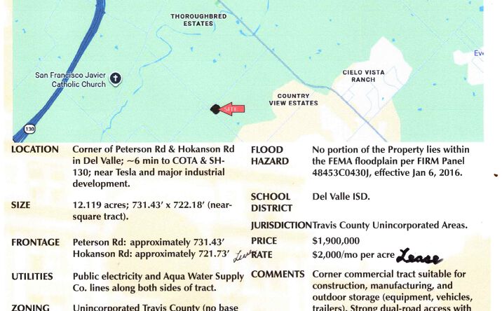 Pictures of Land property located at 10201 Peterson Rd @ Hokanson Rd, Del Valle, TX 78617-5302 for sales - image #1