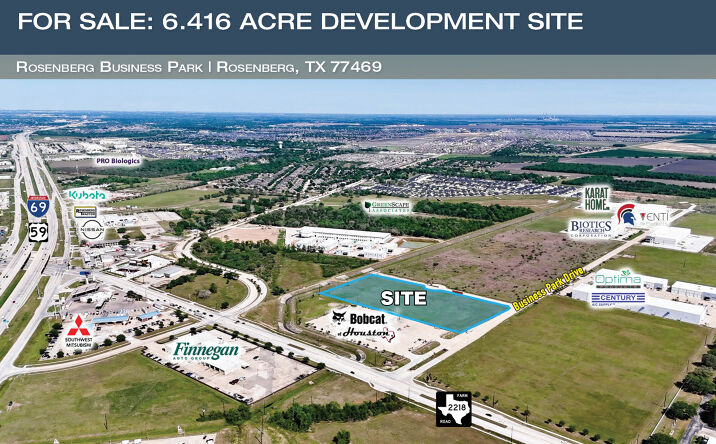 Pictures of Land property located at FM 2218 & Business Center Drive, Rosenberg, TX 77469 for sales - image #1