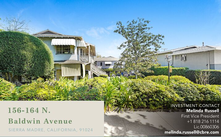 Pictures of Multifamily property located at 156-164 N. Baldwin Avenue, Sierra Madre, CA 91024 for sales - image #1