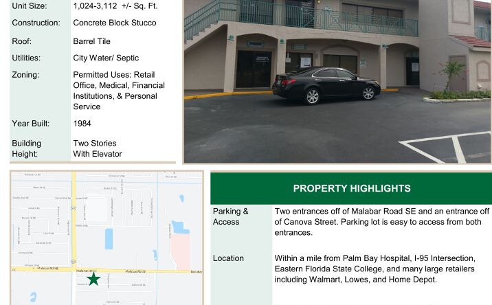 Pictures of Office property located at 1326 Malabar Road SE, Palm Bay, FL 32907 for sales - image #1