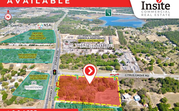 Pictures of Retail, Land property located at SEC Citrus Grove Rd & US Hwy 27, Minneola, FL 34715 for sales - image #1