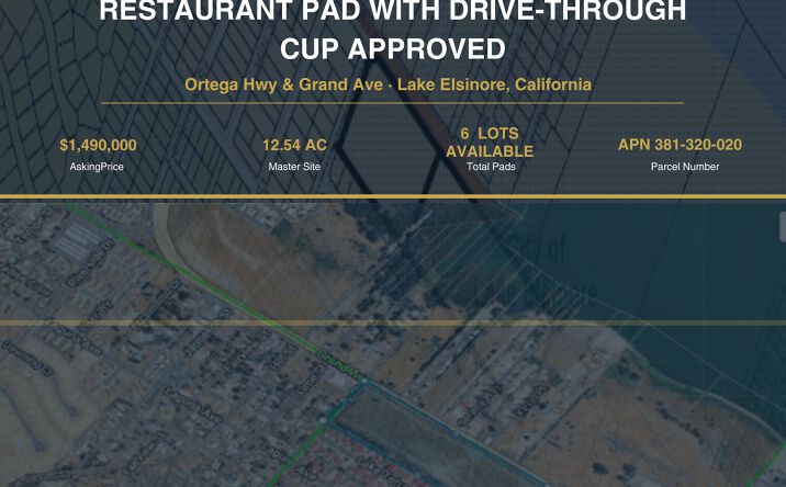 Pictures of Land property located at Ortega Hwy & Grand Ave, Lake Elsinore, CA 92530 for sales - image #1