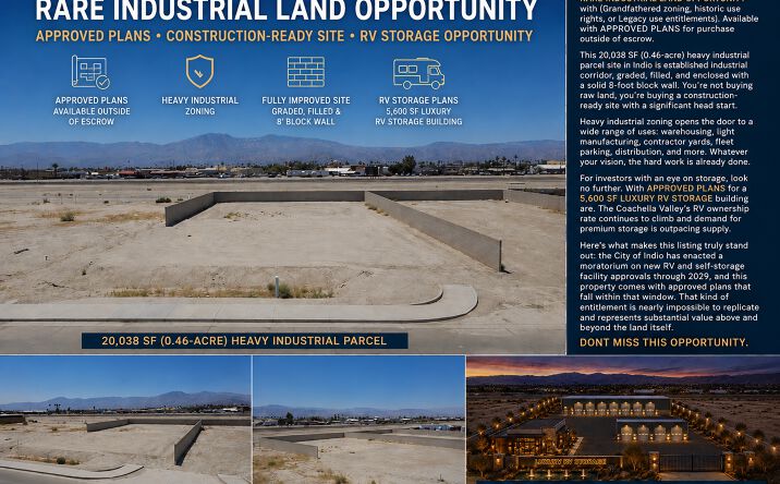 Pictures of Industrial, Mixed Use, Land property located at 46157 Commerce Street, Indio, CA 92201 for sales - image #1